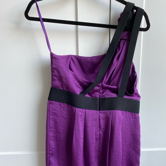 BCBG purple dress soft one shoulder - Picture 4 of 6